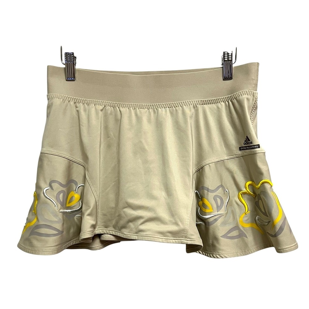 Adidas Stella McCartney Skort Womens Medium Tan Floral Barricade Tennis Skirt